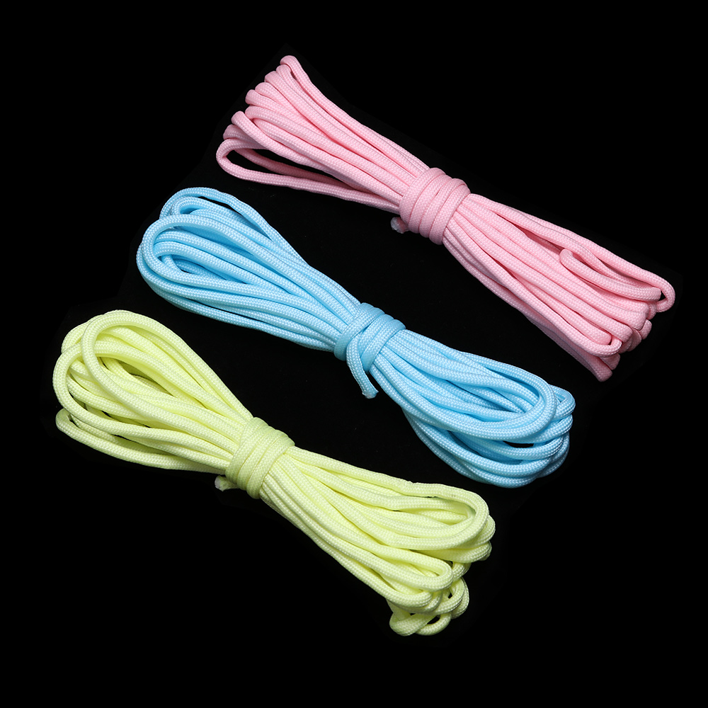 Alta qualità 25/50/100FT metri sopravvivenza Paracord corda luminosa campo bagliore Paracord 550LB 9 fili cordino corde corde all&#39;aperto