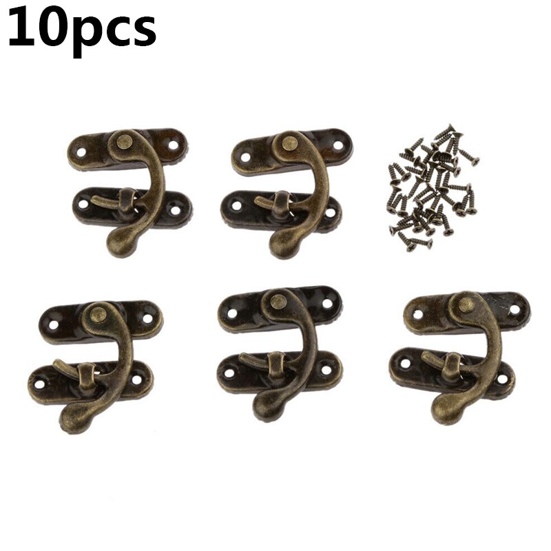 Cerradura de madera pestillo seguridad tornillo de fijación gancho derecho Hardware 10 set Mini
