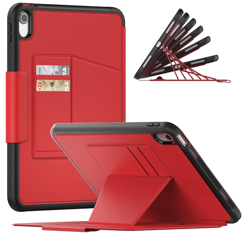 Funda para iPad 11th(A16)10th Generation 7/8/9th 10,2 mini6 7 Air 4 5 Pro 11 13 Funda de cuero para tableta a prueba de golpes Funda para niños: Catorce / Rojo