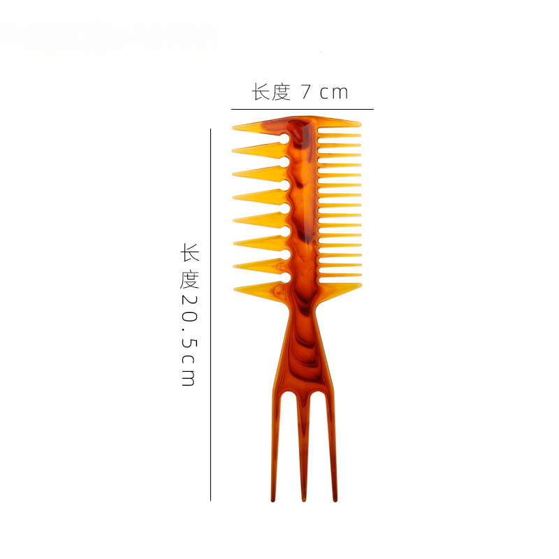 Peignes à dents double face professionnels, brosse à cheveux en forme de poisson Sophia, coupe de cheveux de barbier, brosse à colorier, outils de coiffure pour hommes,: Marron