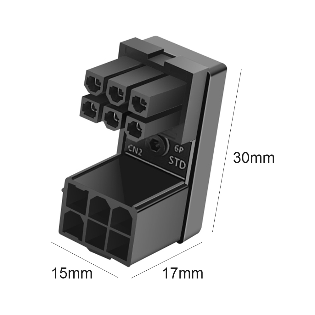 ATX 6 8 Pin Female to Male 180 Degree Angled Adapter Interface Direction Changer Computer Connectors for Desktops Graphics Card: Yellow