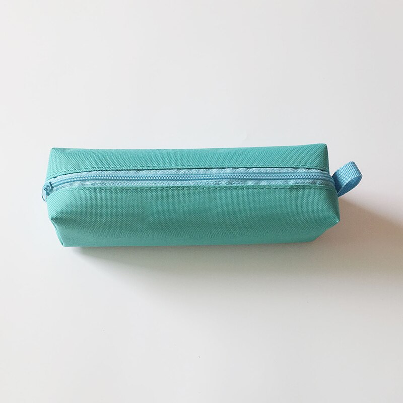 Pencil Case Makeup Bag Canvas Zipper Pen Bag Box Solid Cosmetic Bag School Stationery Bag Cosmetic Brush Bag For Girl Boy: pea green