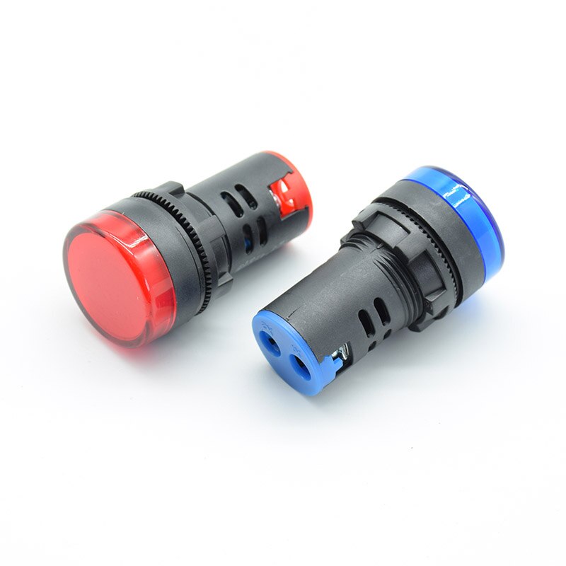 1pc 22mm 12V 24V 110V 220V 22mm Panel Mount LED Power Indicator Pilot Signal Light Lamp red blue green yellow Indicator lamp