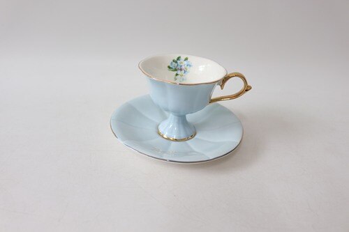 Chinese Tea Cup Set Porcelain Eco Friendly Simple Small Ceramic Coffee Cup Set Saucer Spoon Crockery Xicara Drinkware: Blue