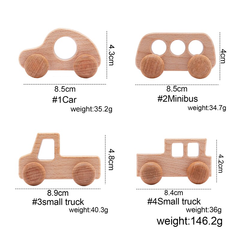 Baby Toys Beech Wooden Blocks Wooden Car Cartoon Educational Montessori Toys For Children Teething Baby Birthday Products