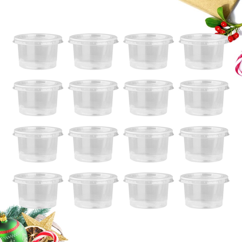 50 Stuks 140Ml Wegwerp Container Clear Portie Cups Kommen Met Deksels Voor Mousses Saus Gelei Yoghurt