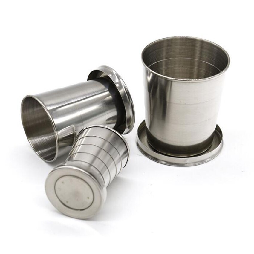 4er Set Outdoor Edelstahl Becher - 150ml Campingbecher Stapelbar Für Wandern & Picknick