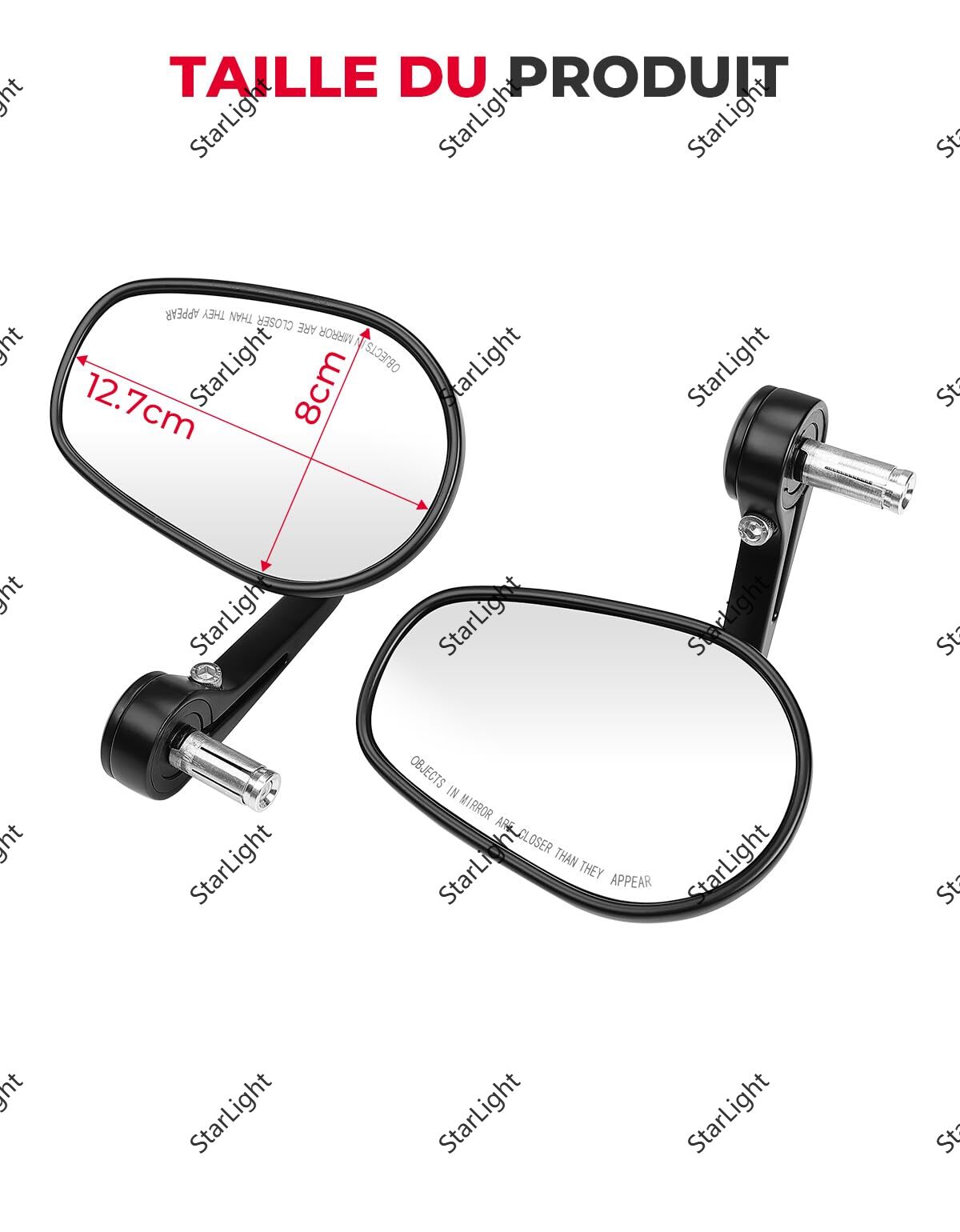 Specchietti laterali ad angolo regolabile per moto da 7/8" Accessori per specchietti retrovisori per specchietto retrovisore universale per scooter