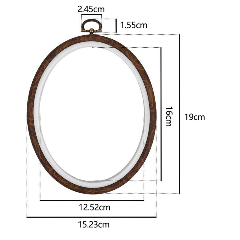 Plast retro färg diy sömnad broderi ring hoop verktyg broderi korsstygn ram ram ring rund båge hantverk: Oval 15 x 19cm