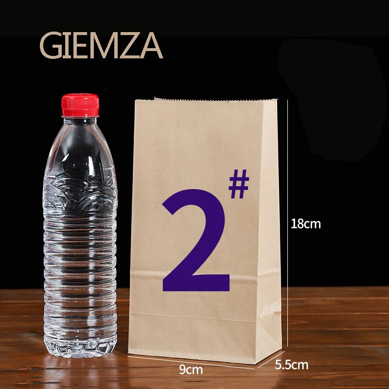 Giemza 100 Stuks Wegwerp Voedsel Containers Fijne Kraftpapier Zak Voor Voedingsmiddelen Moer Bloem Recyclebaar Party Bag Droge Verpakking: NO.2