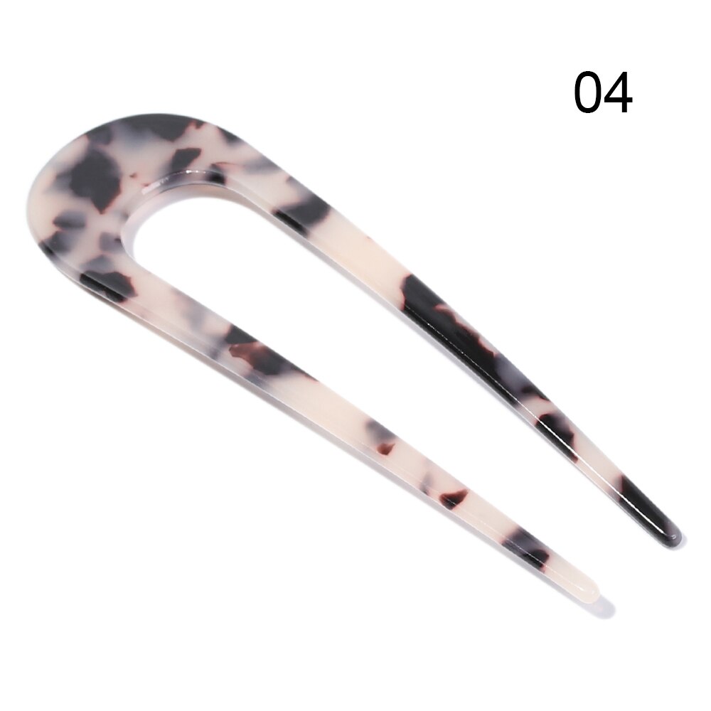 Retro U Shape Hair Clips Tortoise Shell U Sticks Pins Women Girls Hair Pin Stick Hair Fork Hairstyle Accessories: A4