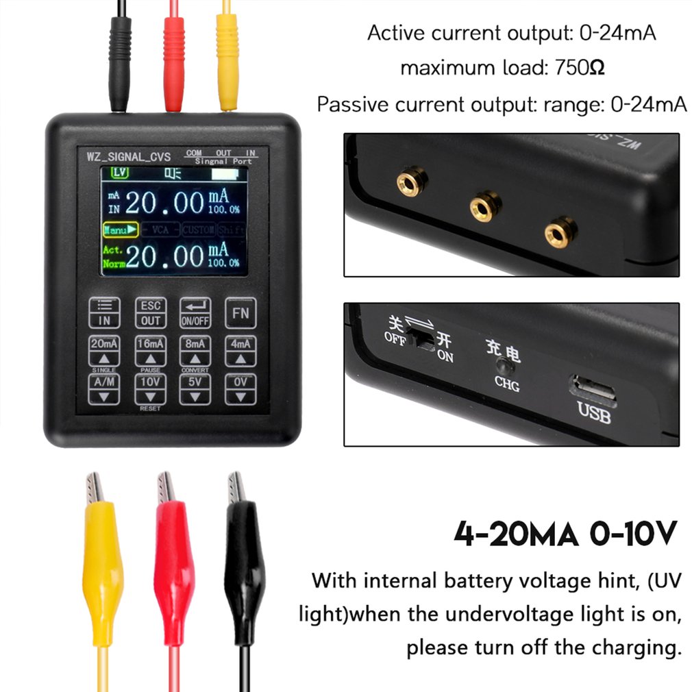 Präzision 4-20Ma 0-10V Signal Generator Prozess Steuerung Signal Kalibrator Konstante Stromquelle Simulator