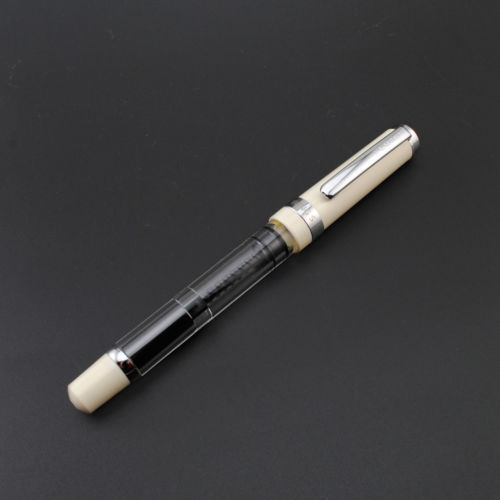 Model Wing Sung 698 Transparent Piston Fountain Pen F/M Nib Business Stationery Office school supplies Writing: Transparent Ivory / M