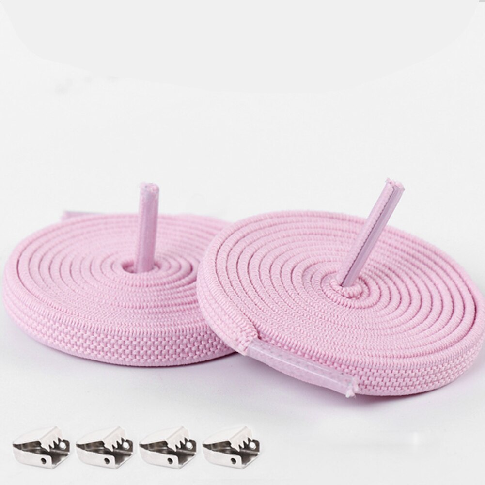 1 Paar Casual Geen Tie Schoenveters Voor Sneakers Stretch Elastische Lui Geen Stropdas Platte Veters 100 Cm Snoep Kleur sport Outdoor Strings