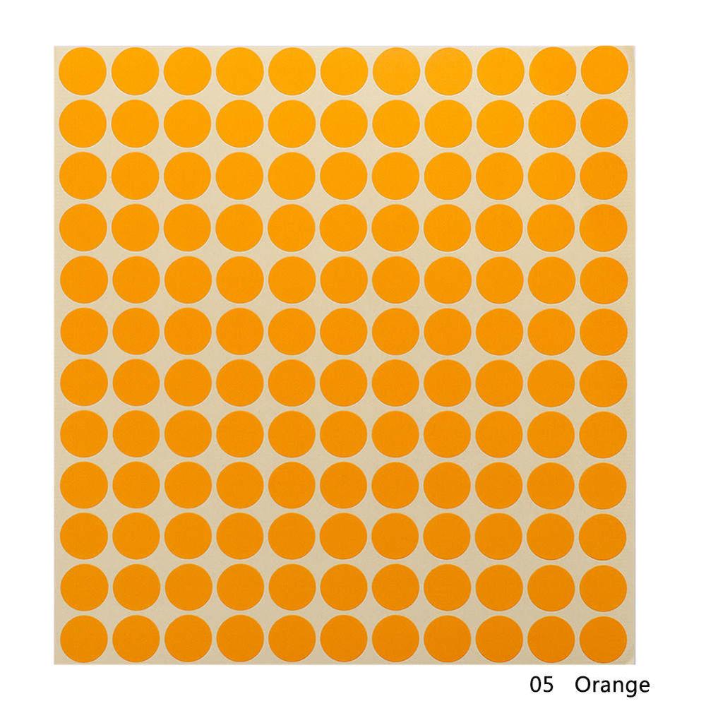 132 stk/ark flaskeetiketter farverige blanke runde tag-klistermærker selvklæbende olieflaskemærkater etiketter til æterisk olieflaske  #281572: Orange