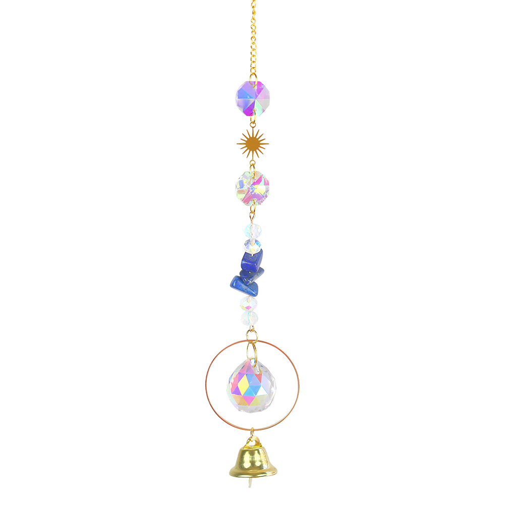 Hanging Crystal Suncatcher Star Craft Sun light Catcher Window Car Moon Bell Pendant Rainbow Maker Home Garden Wall Wind Chime: D