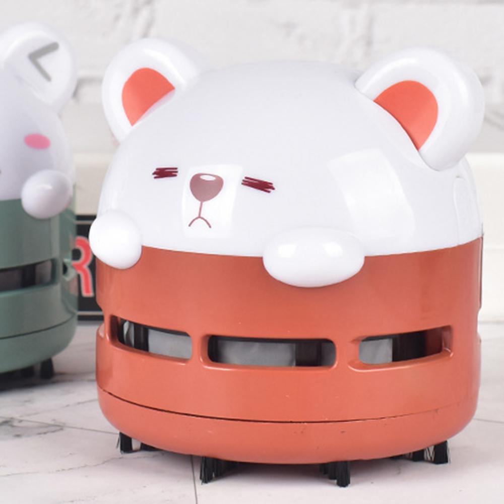 Mini aspirateur de bureau Portable, ours de dessin animé, chargement USB, veilleuse, clavier, nettoyant de Table pour véhicule, balayeuse de Table