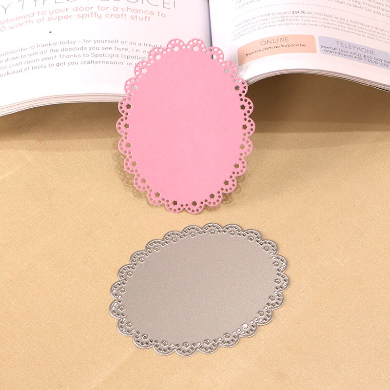 Duofen metall skärformar blommor hantverk kort set för diy papercraft projekt klippbok papper album: Ellipsgräns