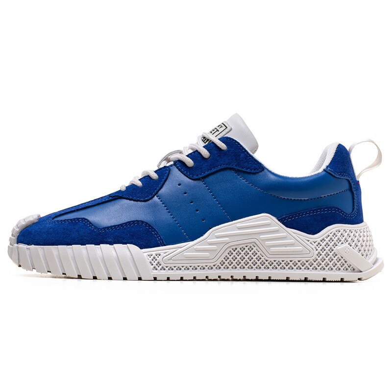 Original skor män chunky färgglada herr sneakers trendiga hip-hop lågskurna sport sneakers skor zapatillas de deporte: Blå röd  -y78 / 39