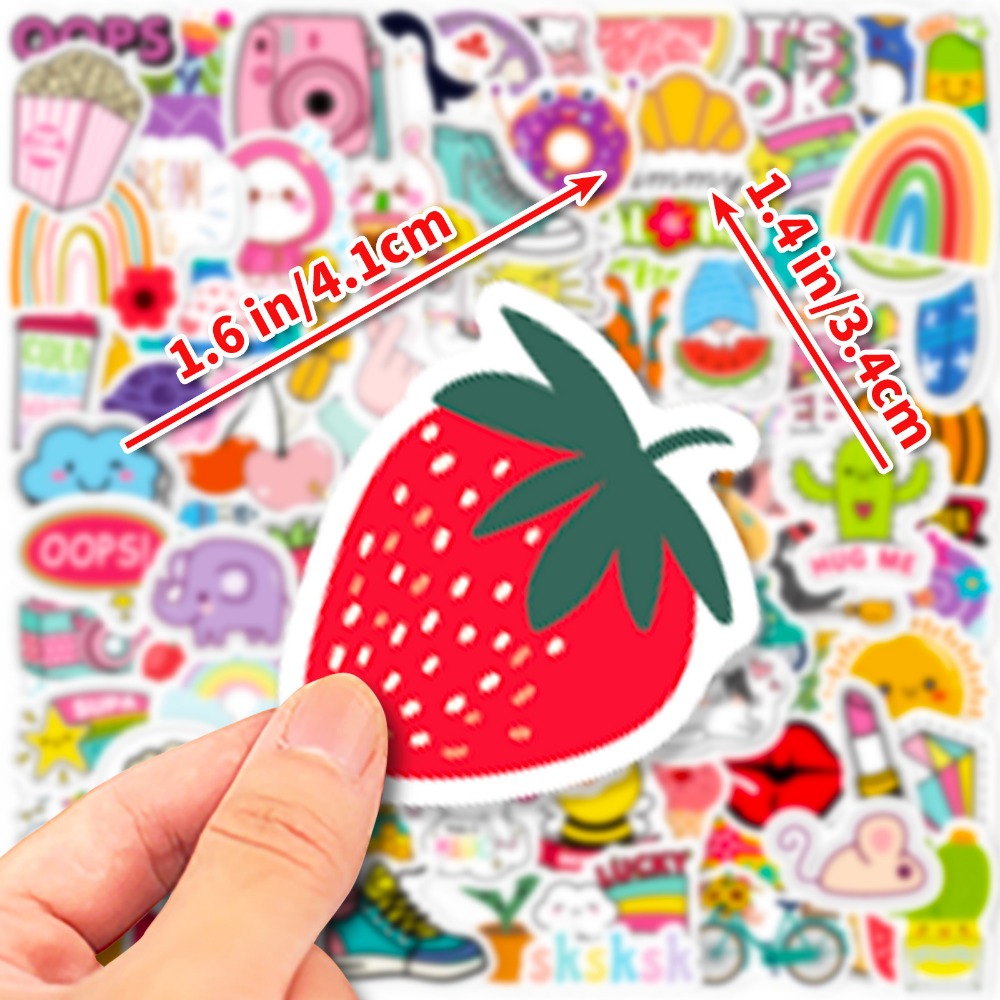 100 pièces Kawaii mignon autocollant Vsco esthétique en direct pour enfant autocollant coloré bricolage ordinateurs portables bouteilles d'eau téléphones autocollants décoratifs
