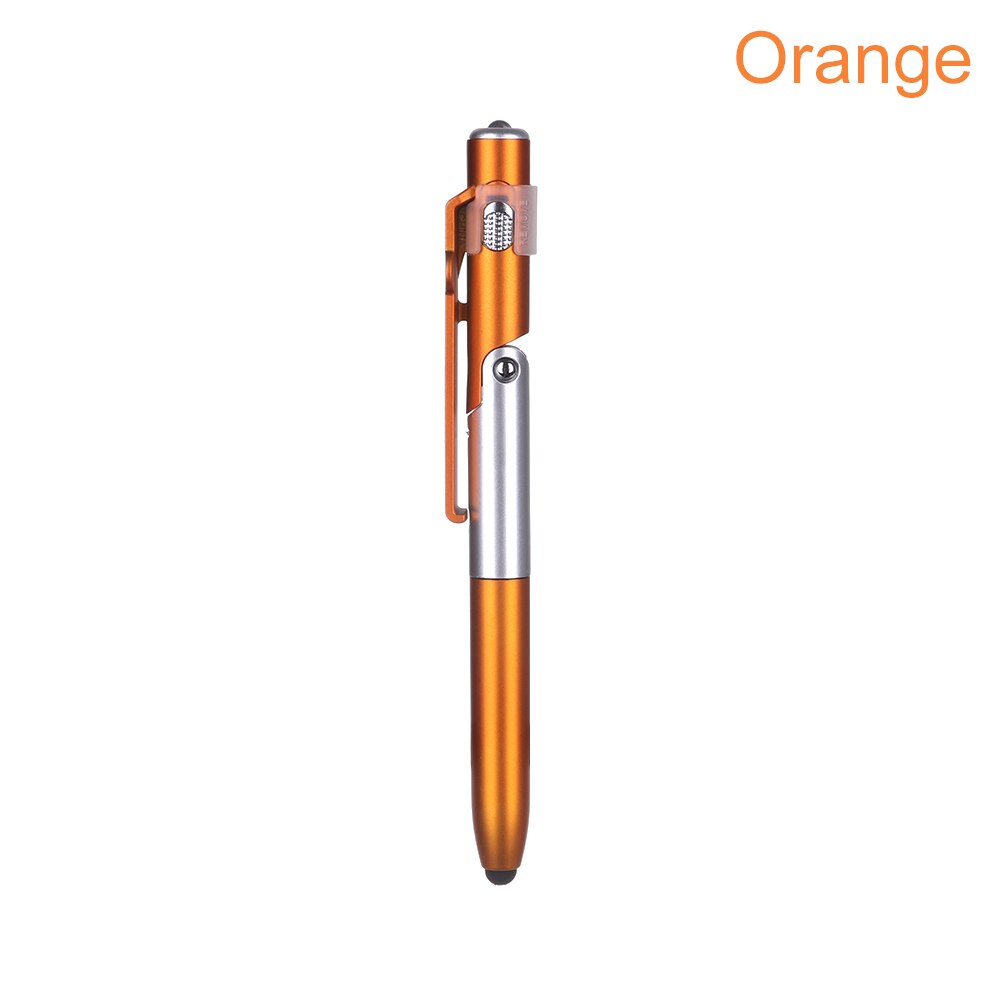 4-in-1 Electronic Folding Ballpoint Pen Screen Stylus Touch Pen Universal mini Capacitive Pen with LED For Tablet Cellphone: orange