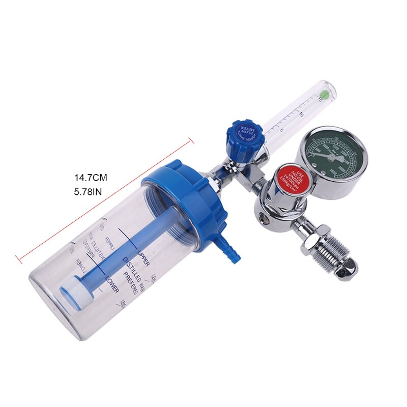 Zuurstof Flow Zuurstof Flowmeter Manometer Zuurstof Drukregelaar 0-10L/Min G5/8 Voor Ouderen M7DA