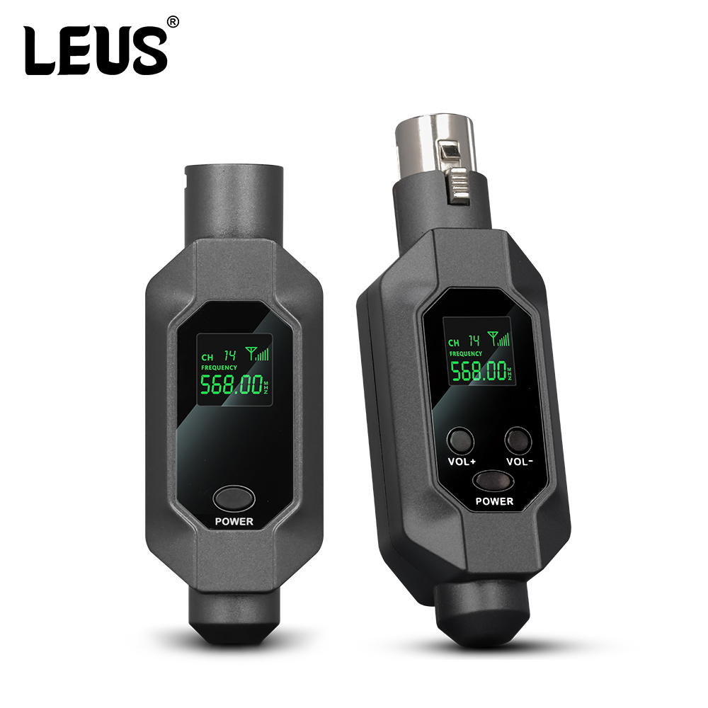 LEUS N2 Konwerter mikrofonu bezprzewodowego UHF Nadajnik i odbiornik XLR System mikrofonowy bezprzewodowy do mikrofonu dynamicznego: green