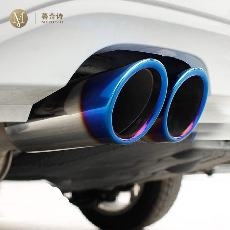 Exhaust Pipe Muffler Trim For Volkswagen Passat B7 CC Tiguan Exclusive Car Styling Stainless Steel 76mm