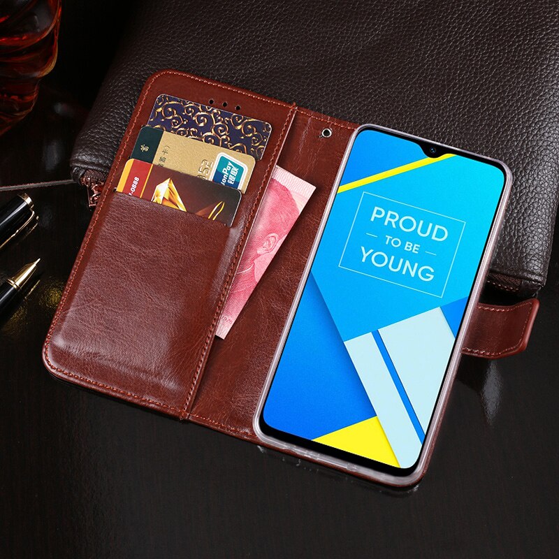 Voor OPPO Realme C2 Case Wallet Flip Zakelijke Lederen Fundas Telefoon Case voor Realme C2 RMX1941 Cover Coque Accessoires