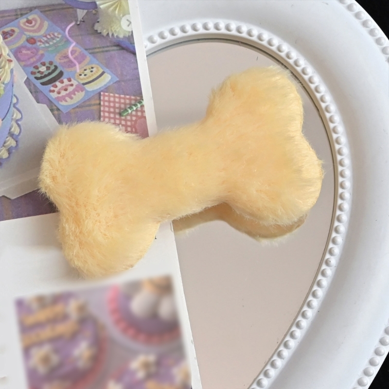 Horquilla con flequillo lateral para citas diarias, nueva pinza para con forma hueso perro peluche, pasadores