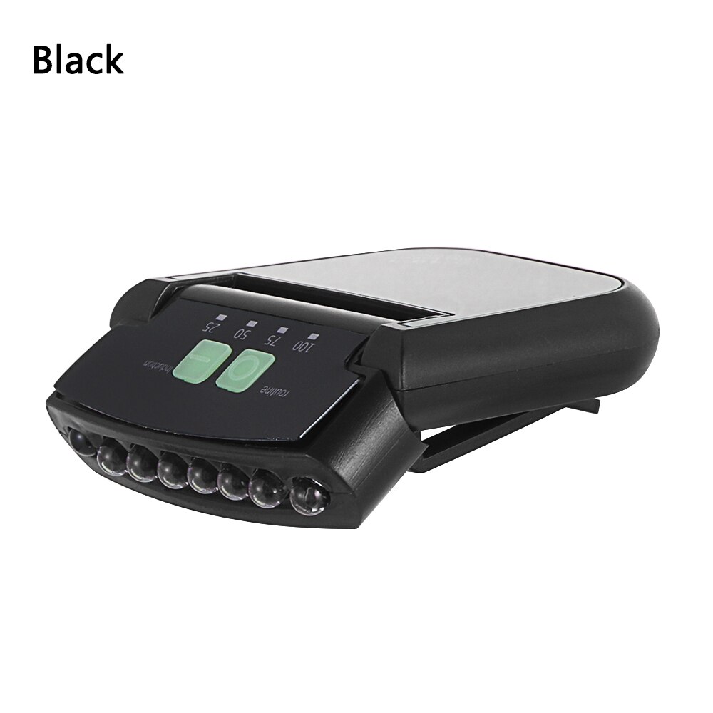 Bärbar 6 led usb uppladdningsbar klämma på hattsensor roterbar pannlampa vattentät  ip64 strålkastare utomhus stark ficklampa: Svart