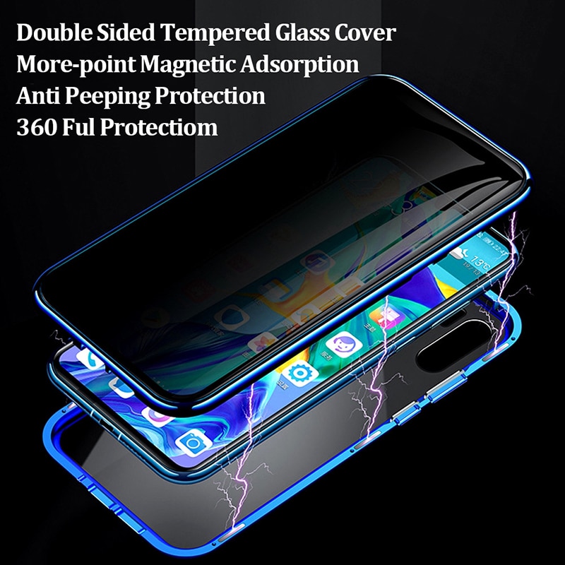 Upgraded Two Side Tempered Glass Magnetic Adsorption Privacy Case for Huawei P30 Pro P20 Pro Honor 20 Pro Nova 5 Magnetica Cover