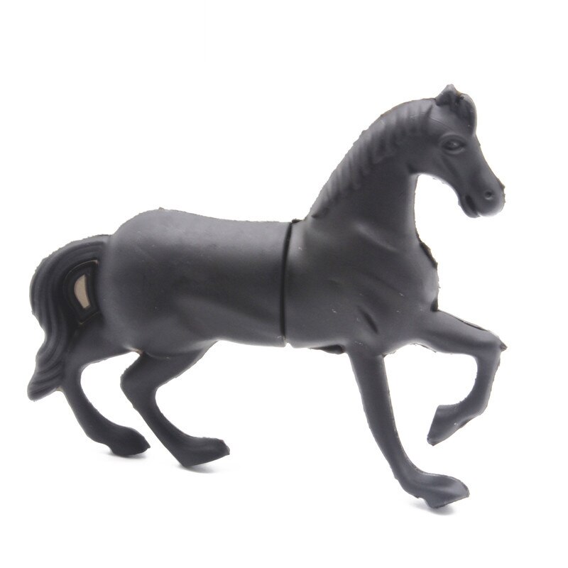 Jaster hvid hest stil usb flash-drev smuk tegneserie pendrives 8gb 32gb 64gb søde dyr memory stick 4gb 16gb pendriver: 8gb / Sort