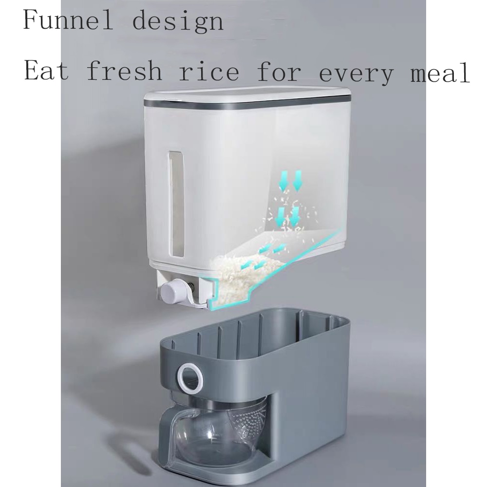 Automatisk plast husholdningskorn dispenser opbevaringsboks målekop køkken mad mad tank ris opbevaringsdåser beholder arrangør