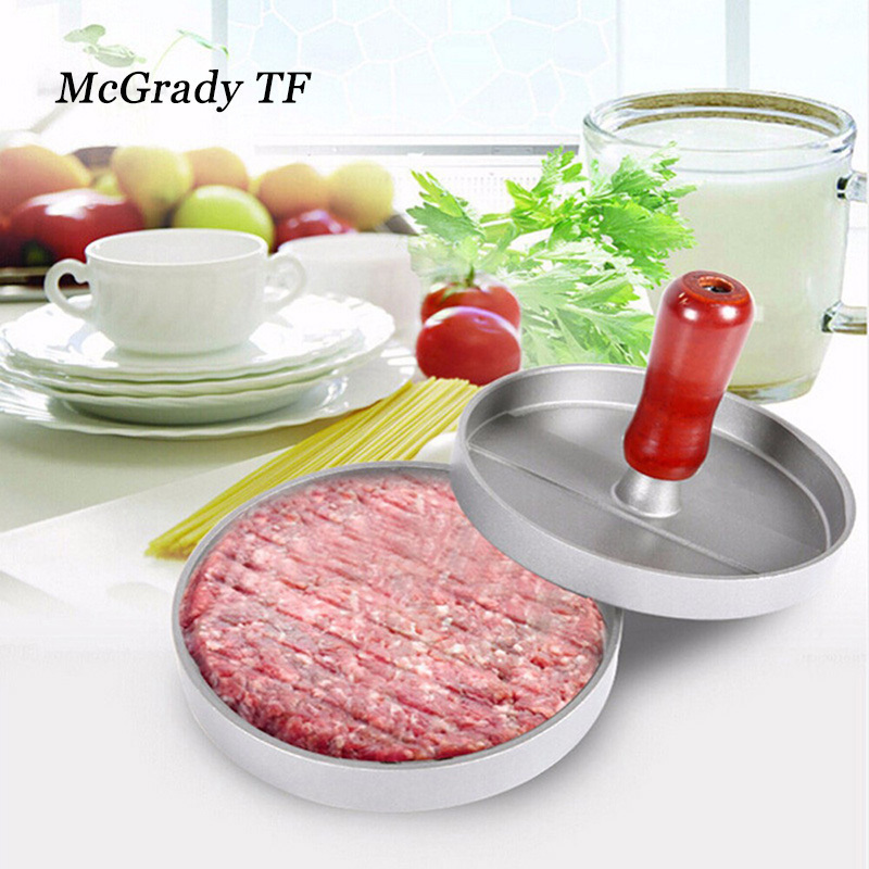 12*12*9.5cm hamburgare pressverktyg köksredskap diy-form aluminiumlegering hamburgpressmaskin köttmaskin köksredskap