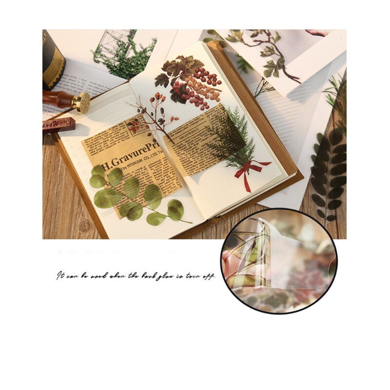Lote de 12 unidades de pequeñas plantas frescas de la serie Coloffice Flower, pegatinas decorativas con forma especial para artículos de papelería, 1 unidad