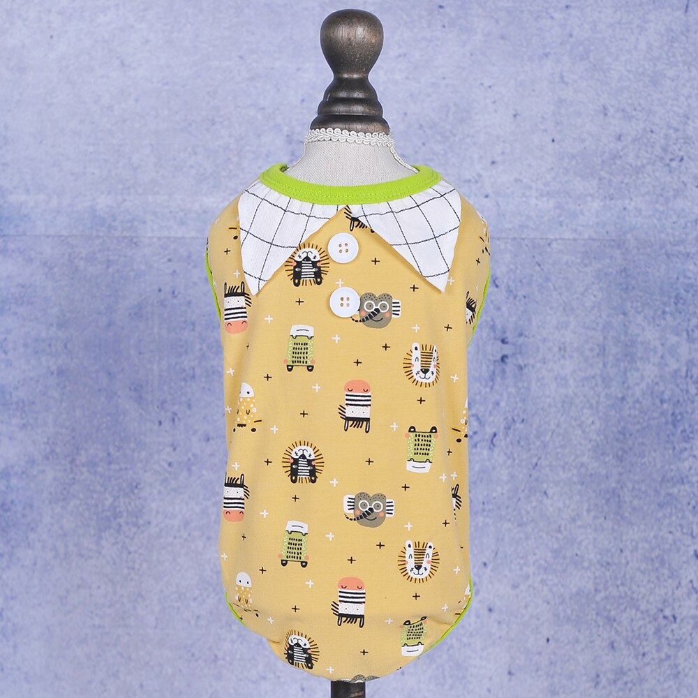 Boy Dog Cat Shirt T-shirt Floral Pet Puppy Shirts Spring/Summer Clothing Apparel 5 Sizes 4 Colours: Yellow / XL