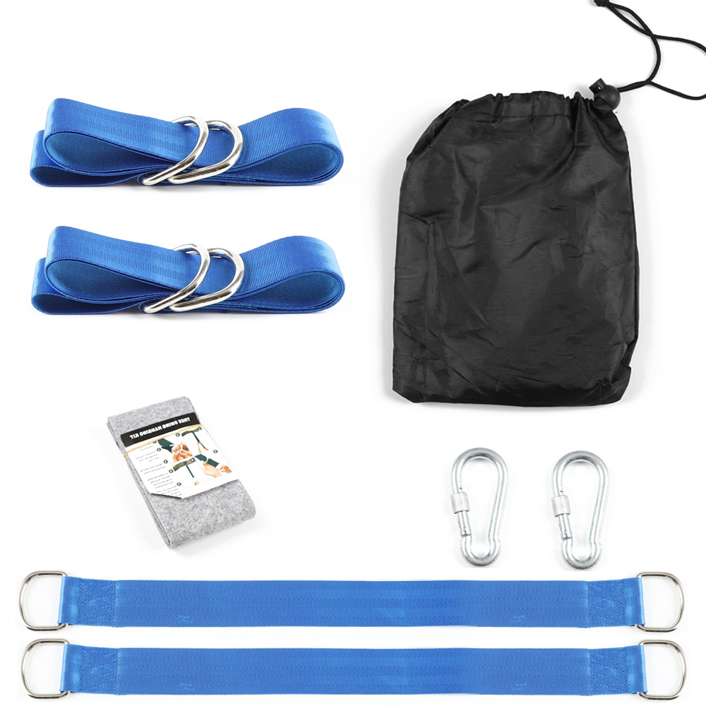 Kit de sangles de balançoire d'arbre, accessoires de camping, noir, 2 m, 2 pièces: Bleu