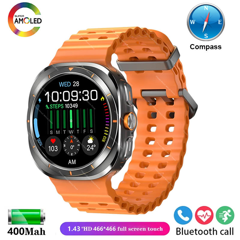 2025New Orologio originale Ultra Smartwatch 47mm AMOLED ChatGPT GPS NFC Bussola IP68 Orologio impermeabile Chiamata Bluetooth Smart Watch da uomo: verde