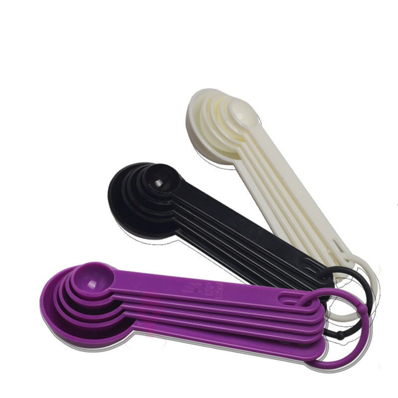 5 pçs/set Concha Colher De Medição Colher de Medição de Cozimento Cozinhar Ferramentas de Café Com Escala Colorido Utensílios De cozinha de Plástico