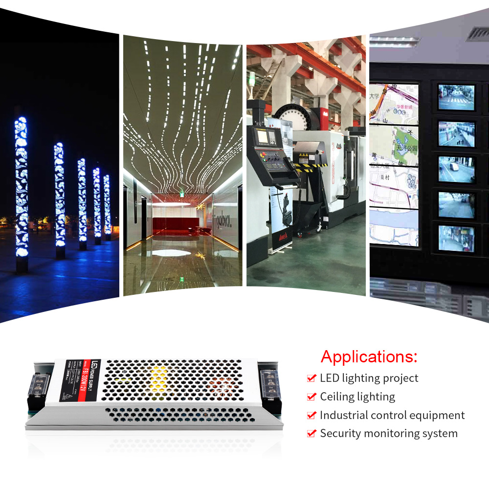 12 Volt Power Supply Ultra Thin 12V LED Driver AC 190-240V 60W 100W 150W 200W 300W Lighting Transformer Adapter for LED Strip