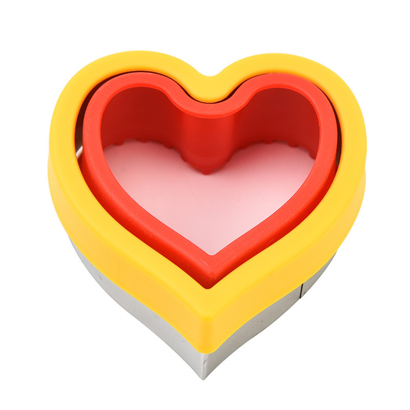 Máquina cortadora y selladora de sándwiches, cortadora de plástico para galletas, herramientas de cocina para el hogar, moldes para hornear, corte: Rosa