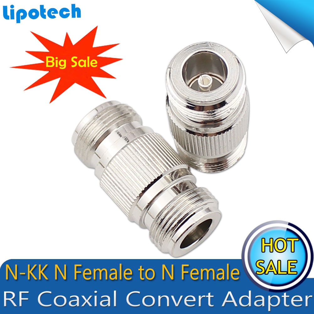 2pcs/lot N-Type N-KK N Female to N Female Dual Pass Connector RF Coaxial Connectors Convert Adapter Lead Alloy Surface