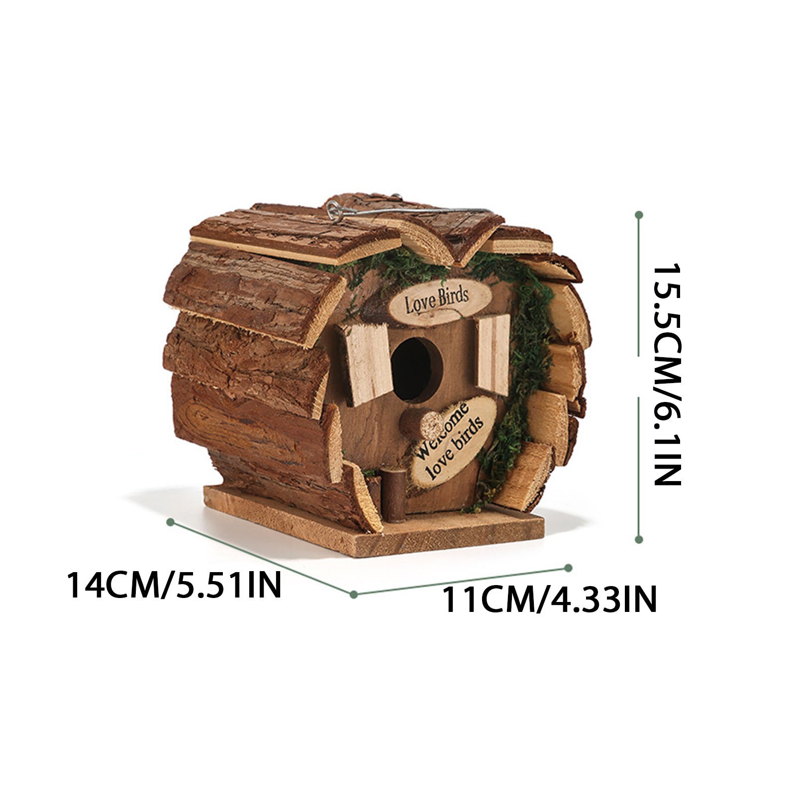 Wooden Birdhouse Garden Courtyard Wooden Bird House Nesting Box Hanging Bird Nests Home Garden Decoration Wooden