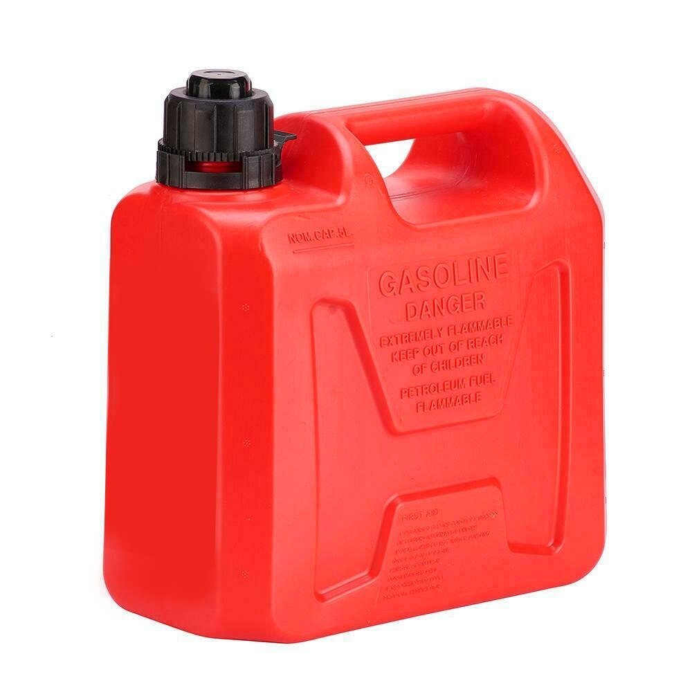 5L Plastic Fuel Tank Motorcycle Car Spare Backup Gas Tank Petrol Gas Gasoline Oil Jerry Can Leak Proof Fuel Container