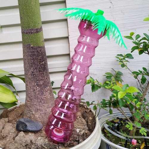 Sistema de riego por goteo automático de coco, dispositivo de riego automático con punta para plantas de jardín y flores de interior: larger purple