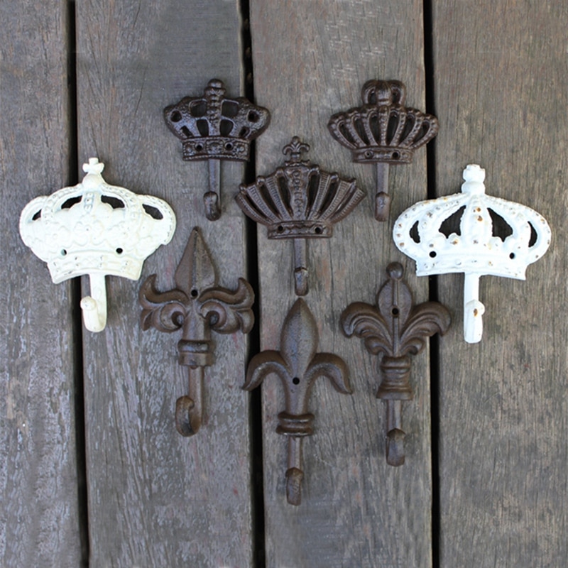 Jd Europese Stijl Crown Serie Retro Gietijzeren Smeedijzeren Haak Kapstok Decoratie Haak Wanddecoratie