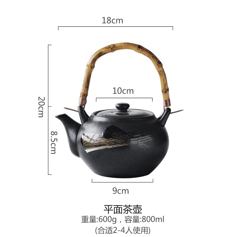 Tetera de cerámica japonesa, juego de té Kungfu, tetera de filtro grande para el hogar, tetera para hotel y restaurante: 800ml