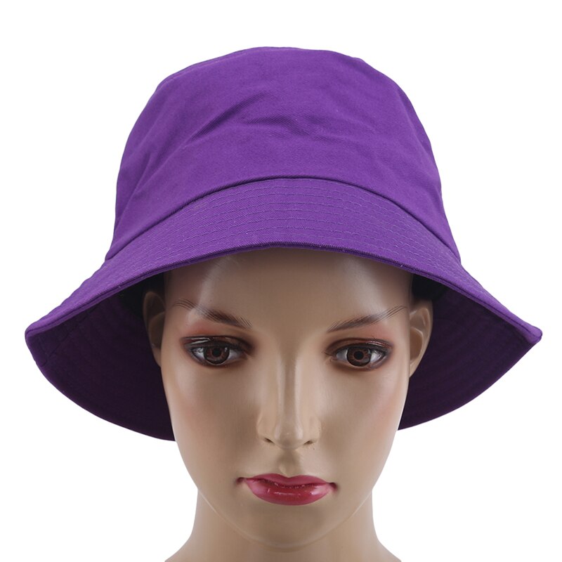 Bucket Hat für Damen & Herren - Baumwoll-Sonnenhut Unifarben - Outdoor Fischer Panama Hut: Violett