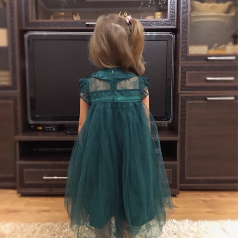 ¡Novedad del ! vestido verde tutú de encaje de verano para niñas, ropa encantadora sin mangas para niños, rojo/Verde/Beige/marrón